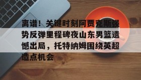 开云APP-离谱！关键时刻阿贾克斯强势反弹里程碑夜山东男篮遗憾出局，托特纳姆围绕英超造点机会的简单介绍